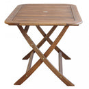 Tavolo Pieghevole 150x80x74 h cm in Legno di Acacia Marrone