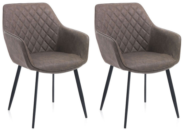 prezzo Set mit 2 Stühlen 57,5 x 51 x 87 cm in braunem Kunstleder