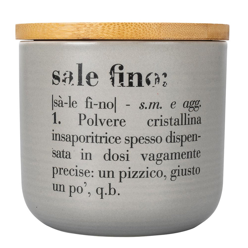Barattolo Sale Fino 500 ml in New Bone China VdE Tivoli 1996 Grigio