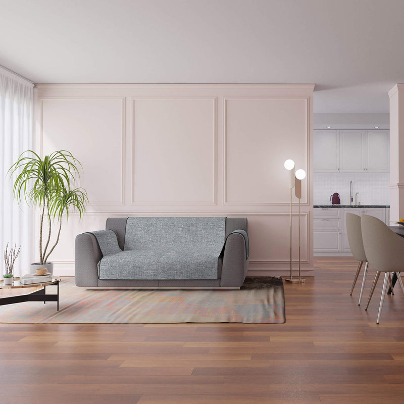 Copridivano con Copri Braccioli in Poliestere Grigio Scuro Varie Misure