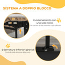 Cancelletto per Cani Taglia Piccola e Media 74-100x76 cm con Chiusura Automatica Nero  