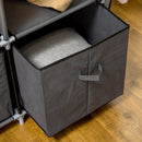 Armadio Guardaroba da Campeggio 125x43x162,5 cm con Cassetti e Ante Avvolgibili con Zip Grigio Scuro