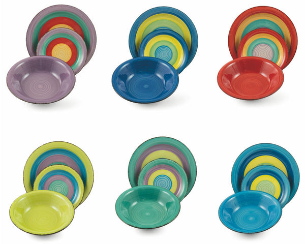 18-teiliges Geschirrservice aus mehrfarbigem Soriani-Kos-Steinzeug prezzo