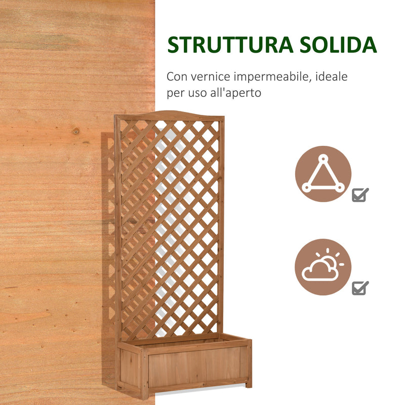 Fioriera Verticale da Giardino 76x36x170 cm con Traliccio per Piante Rampicanti Marrone