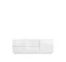 Mobile TV Moderno 1 Anta 2 Cassetti Jupiter 182x44x63 cm Bianco laccato lucido