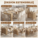 Tavolo Consolle Estendibile per 10 Persone 48-240x90x78A cm in Melamina Effetto Legno Chiaro      