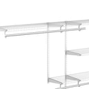 Set Appendiabiti a Muro 178,2x38,8x128 cm con 5 Mensole e 3 Barre Salvaspazio Bianco