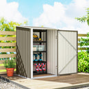 Casetta da Giardino Porta Attrezzi 100x104x160 cm con Porta in Acciaio Galvanizzato Marrone e Bianco      