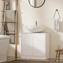 Mobile Sottolavabo per Bagno 60x30x59,8 cm con 2 Ante con Ripiano Regolabile per Lavabi senza o con Colonna in MDF Bianco      
