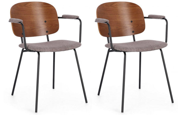 Set 2 Sedie 57x60x80 cm Sienna in Tessuto Grigio sconto