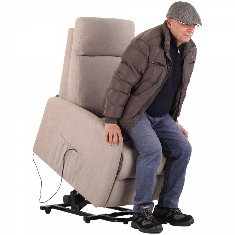 Poltrona Alzapersona Elettrica 1 Motore in Tessuto Grigia