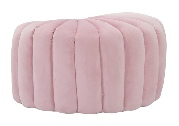 Puff Shell Pink 80x54x42 cm in Schwammholz und rosa Polyester acquista