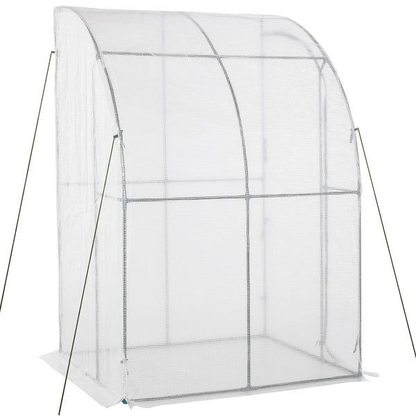 Wandmontiertes Gartengewächshaus 143 x 118 x 212 cm aus weißem Polyethylen acquista
