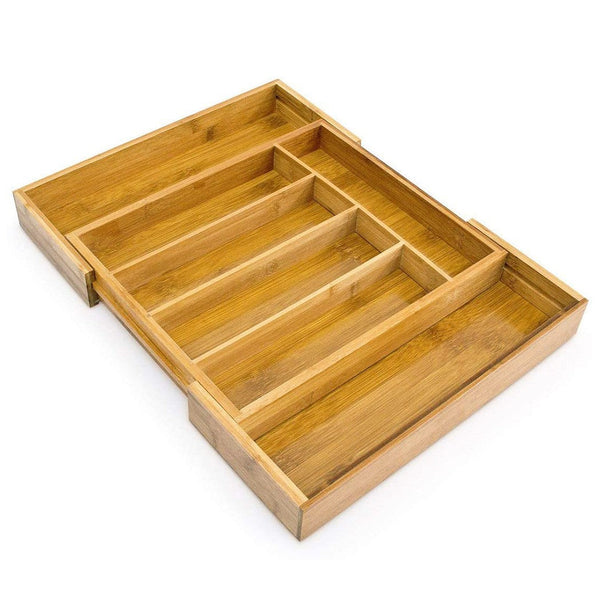 online Ausziehbarer Besteckkasten aus Bambus 38x41x5 cm 7 Fächer