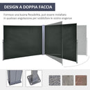 Divisore da Giardino 600x180 cm Regolabile Anti UV con Maniglia in Metallo e Poliestere Grigio      