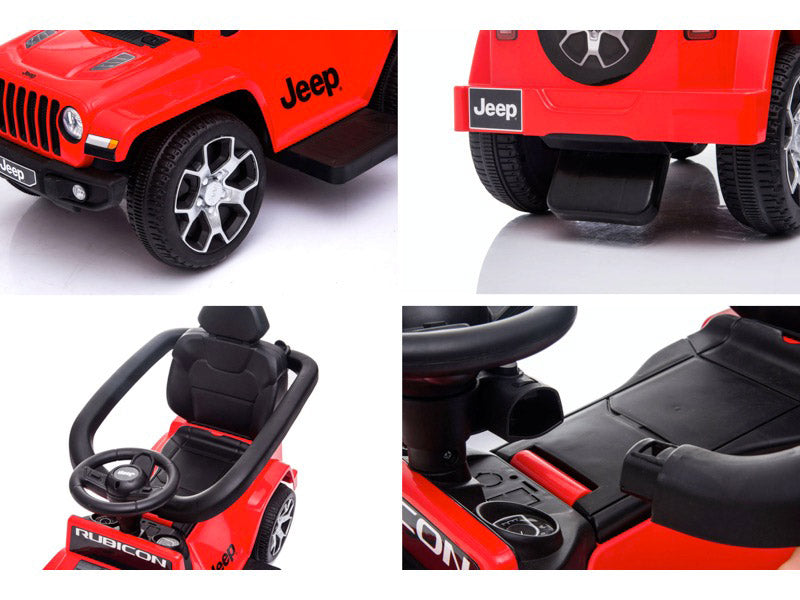 Macchina a Spinta per Bambini con Parasole con Licenza Jeep Rubicon Rossa