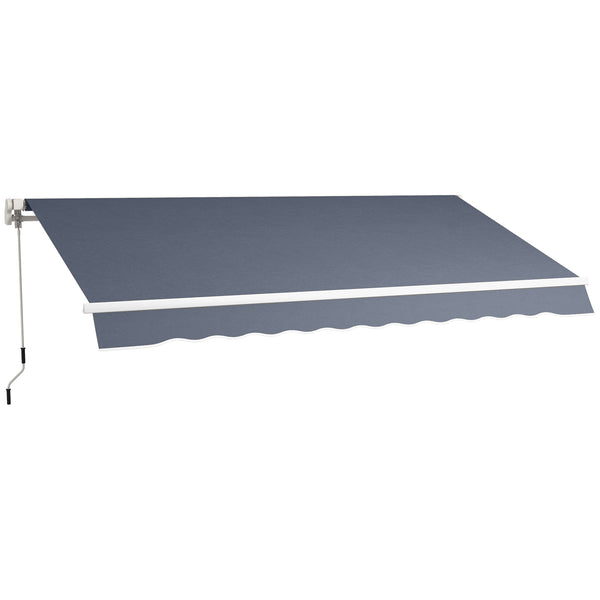 sconto Tenda da Sole per Esterno 360x250 cm a Bracci Avvolgibile con Apertura a Manovella Grigio