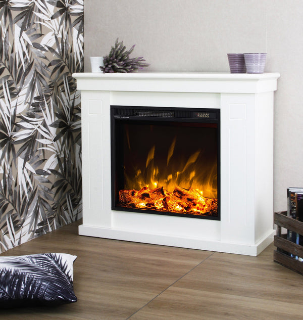 Elektrischer Bodenkamin Flammeneffekt 1400W Vannini Chiara Slim Weiß online