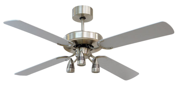 online Deckenventilator 4 Wendeflügel und 3 LED Ø132 cm 3 Geschwindigkeit Vannini Faretto