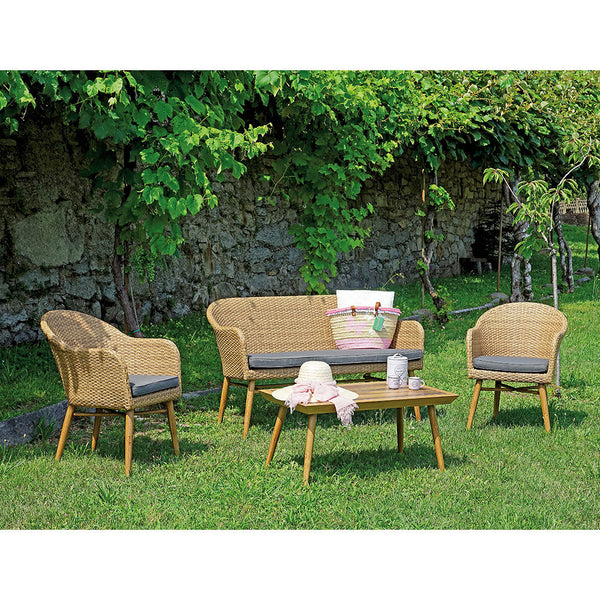 Vorghini Pamplona Grey Wicker und Aluminium Garden Set sconto