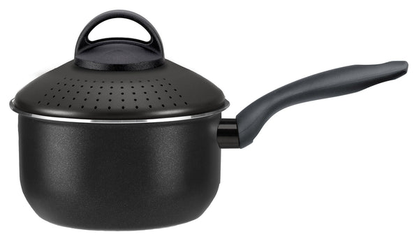 acquista Pastì-Topf aus Aluminium, Ø 16 cm, Antihaft-Induktion, Silex-Diamant, schwarzer Siebdeckel