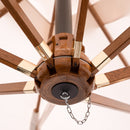 Ombrellone Decentrato da Giardino 3,5x3,5m Braccio in Legno Ecrù