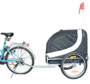 Rimorchio per Animali Domestici Pieghevole da Bicicletta 130x90x110 cm Bianco e Nero 