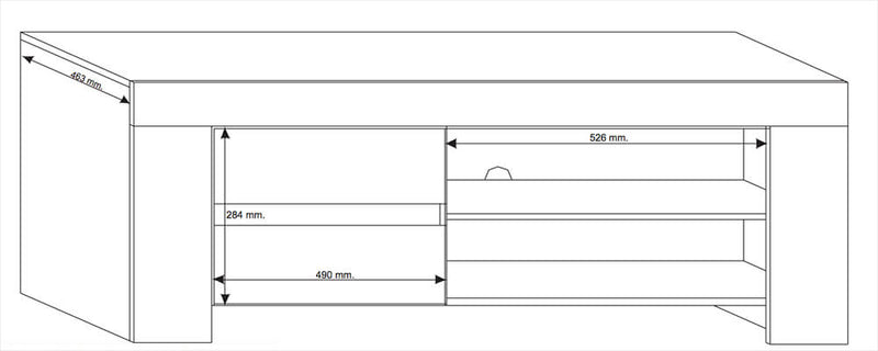 Mobile TV 1 Porta 2 Nicchie 140x50x45cm TFT  Eos Quercia
