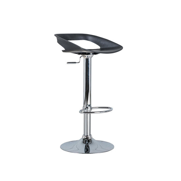 sconto Glen Chrome Barhocker mit schwarzem Sitz und Gasdruckfeder