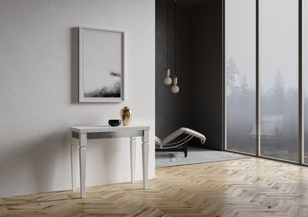 prezzo Consolle Allungabile 90x45-90x80 cm in Nobilitato Bianco