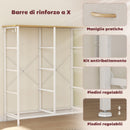 Cassettiera con 8 Cassetti in Tessuto 86x30x94,5 cm Tasche Laterali Portaoggetti Struttura in Acciaio Beige  