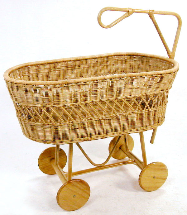 Rattan-Babywiege mit Holzrädern Adami Anna prezzo
