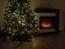 Camino Elettrico da Pavimento 120x127x30 cm Effetto Fiamma 1950W Neon & Mirabella Bianco/grigio