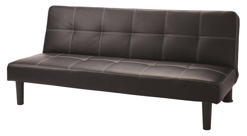 Divano Letto 3 Posti 78x112x180 cm in Similpelle Motti Valentina Nero