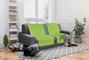 Copridivano a Fascia Doubleface Trapuntato 60x190cm Verde Mela/Verde Scuro