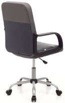 Sedia da Ufficio Operativa in Similpelle e Tessuto Soft Grigia