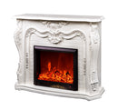 Camino Elettrico da Pavimento 116x150x33 cm Effetto Fiamma 1500W Odiseea Bianco
