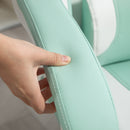 Sedia da Gaming Ergonomica con Orecchie da Gatto Poggiapiedi Retrattile e Schienale Reclinabile 135° Bianco e Azzurro     