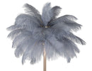 Lampada da Terra Palm Grigia Ø55x160 cm in Ferro e Plastica Oro e Grigio      