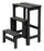 Leiterhocker 60 x 40 x 46 cm aus dunkelgrauem Holz