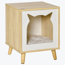 Cuccia per Gatti 40x40x50 cm in Legno Rovere