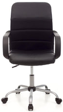 Sedia da Ufficio Operativa in Similpelle e Tessuto Soft Nera