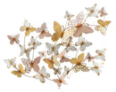 Pannello da Muro Farfalle Oro e Rosa 132x3,5x95,5 cm in Ferro 