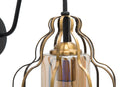 Lampada da Muro Iron Class 21x30x32 cm in Ferro e Vetro Oro e Nero