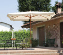 Ombrellone da Giardino 3x4 m Palo Ø48 mm in Legno Vorghini Classic Ecrù