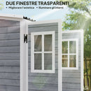 Armadio Porta Attrezzi da Esterno 91x69x185-192H cm Tetto inclinato in Plastica in Legno Grigio  