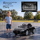 Macchina Elettrica per Bambini 3-6 Anni 12 V Audi R8 Spyder 107x58x44 cm 3-5 km/h con 2 Motori e Telecomando in PP Nero      