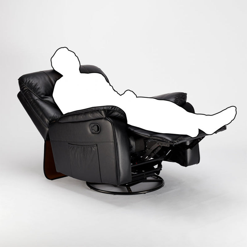 Poltrona Relax Reclinabile Manuale 90x74x130 cm in Similpelle Nero