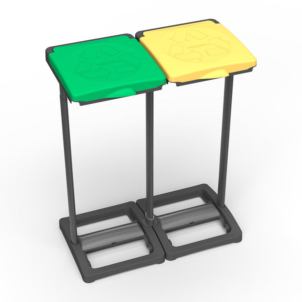 Separater Abfallbehälter mit 2 Plätzen 63 x 36 x 81 cm 80-110 Liter Beutelhalter sconto