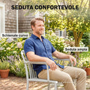 Set di 4 Sedie da Giardino Impilabili 58x57,5x79,5 cm con Braccioli Design a Doghe in Plastica Grigio      
